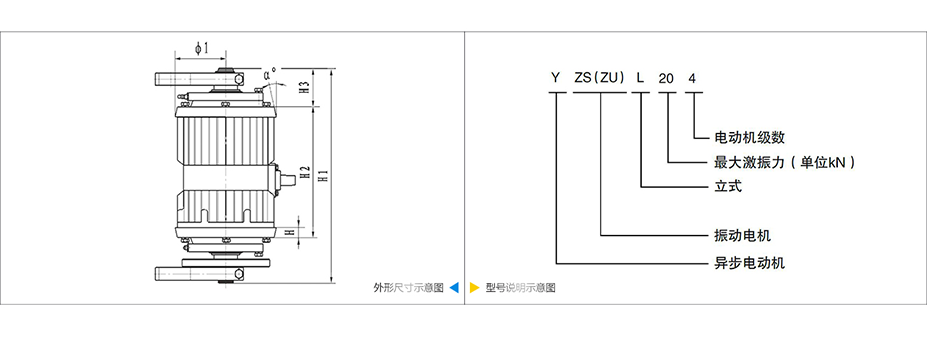 YZSL立式振动电机技术参数
